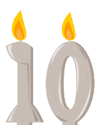 Flickering 10 Years Sticker