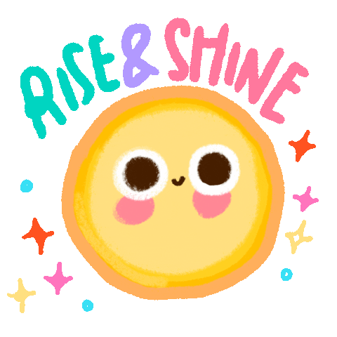 Rise And Shine Sun Sticker by Vania Bachur