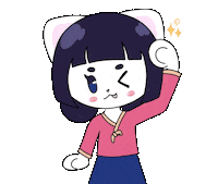 jeyi_ch cat kawaii sparkle oops Sticker