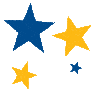 Blue And Gold Stars Sticker by Western New England University