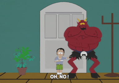 scared devil GIF by South Park 