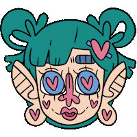 In Love Hearts Sticker