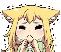 Sad Cat Girl Sticker by Jin