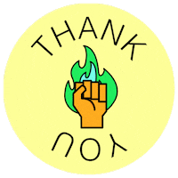 vfalomir fire thanks yellow thankyou Sticker