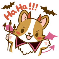 Welsh Corgi Halloween Sticker by Lazy Corgi