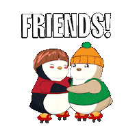Best Friends Hug Sticker by Pudgy Penguins