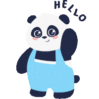 Panda Hello Sticker