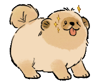 Happy Chow Chow Sticker by Sticky Brain Studios