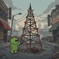 Post Apocalyptic Merry Christmas GIF by Kanpai Pandas