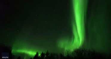 Stunning Aurora Borealis Shimmers Over Alberta