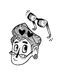 Illustration Glasses Sticker