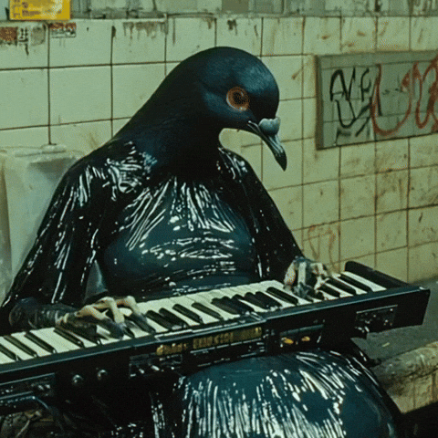 doopiidoo giphyupload music keyboard pigeon GIF
