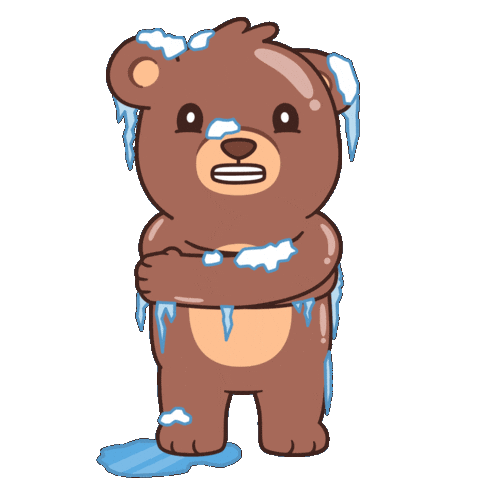 Snow Freezing Sticker by BEARISH