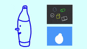 mimistockland blue bottle collage glas2022 GIF