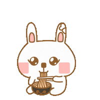 rabbitkerotworld cute food kawaii hungry Sticker