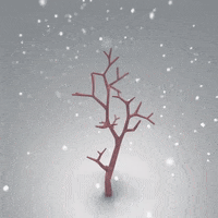 Tree Snowing GIF by tkkjee