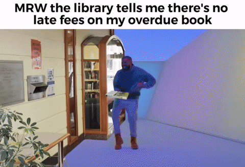 Celebrity gif. Drake, in the music video for "Hotline Bling," dances joyfully. He holds a book, which he slings across the screen, eventually landing in a drawer full of other books.
