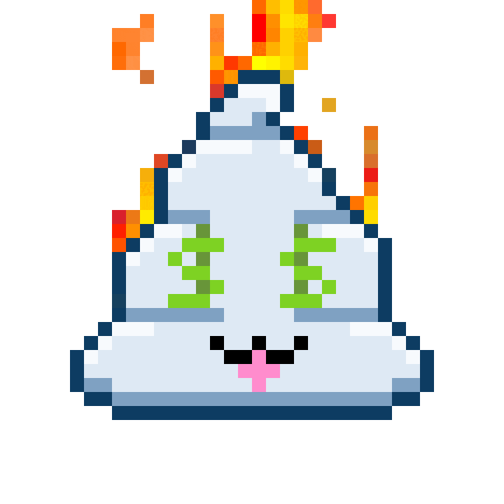 Pixel Shitting Sticker by Poopies.io