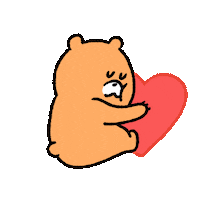 Kewky love heart hug bear Sticker