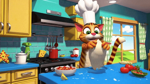 EnterTheHero giphyupload cat chef dough GIF