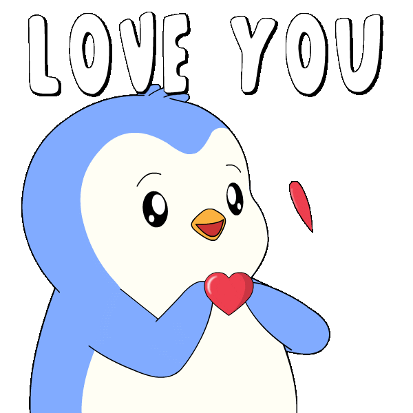 Happy I Love You Sticker by Pudgy Penguins