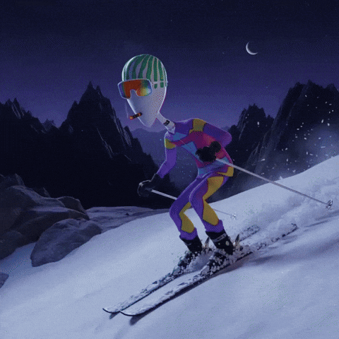 Ski Skiing GIF by Lonely Aliens