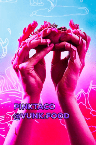 vunkfood giphygifmaker pink taco foodporn GIF