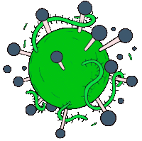 Corona Virus Sticker by TRIPPIESTEFF
