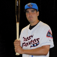 Baseball Swing GIF by Rocket City Trash Pandas