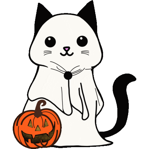 Cat Halloween Sticker by KathieKreativ