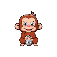 UvenGames monkey lock littlemonkey uvengames Sticker