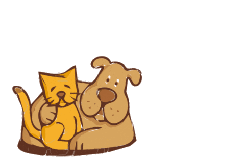 Cat Dog Sticker by Tiermeldungszentrale