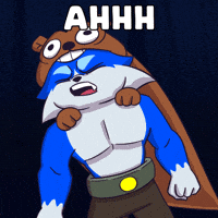 Yell Blue Cat GIF by Toshithecat