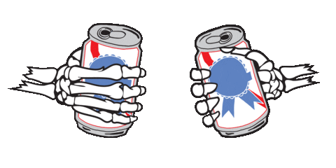 red stripe drinking Sticker by Pabst Blue Ribbon