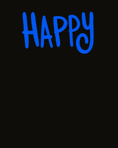 Text gif. Handwritten text that changes colors. Small doodles that look like little fireworks pop up around the words. Text, “Happy New Year!”