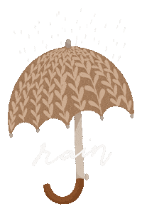 huesandprints rain lettering umbrella rainy season Sticker