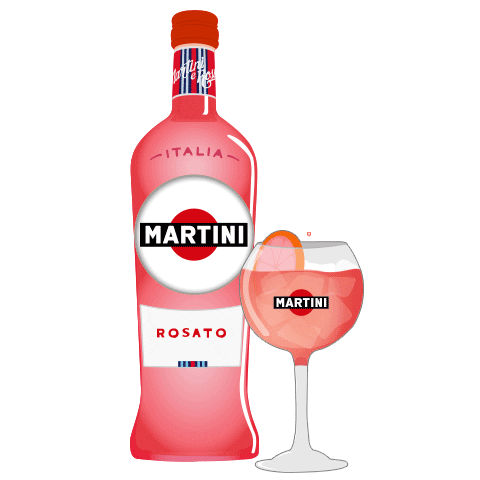 Pink Drinking Sticker by Martini