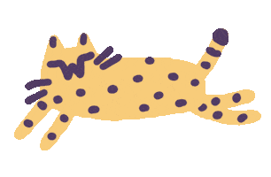 Cat Running Sticker by Sara Maese