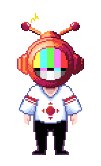 ppmulti tv pixelart robot 8bit Sticker