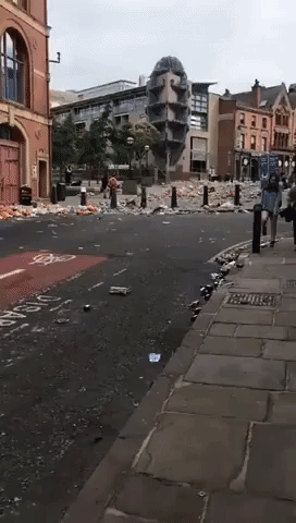 Clean-Up Operation Underway After Leeds United Fans' Title Celebrations in City Centre