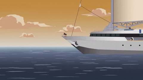 cruise ship ocean GIF by South Park 