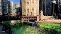 Time-Lapse Of Chicago River Dyed Green