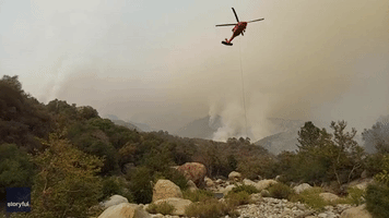 Air Units Drop Water on Fire Burning in Sequoia National Park