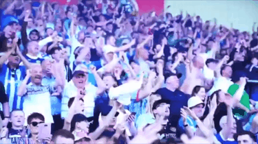 cheering football fans GIF by Wigan Athletic