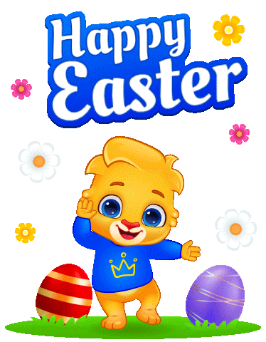 Easter Eggs Flowers Sticker by Lucas and Friends by RV AppStudios