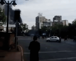 Tear Gas Used to Disperse Protesters in Santiago's Plaza Baquedano