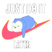 Tired Just Do It Sticker by Pudgy Penguins