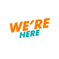 We&#39;Re Here Orange Sticker by U Mobile