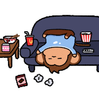 Snacks Fall Asleep Sticker by Chimpers