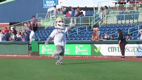 mvscrappers hello running mascot on my way GIF